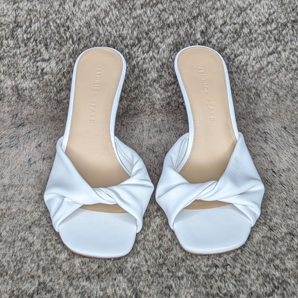 Veronica Beard Melli Twist Leather Sandal White Women's 7.5 - Picture 4 of 13